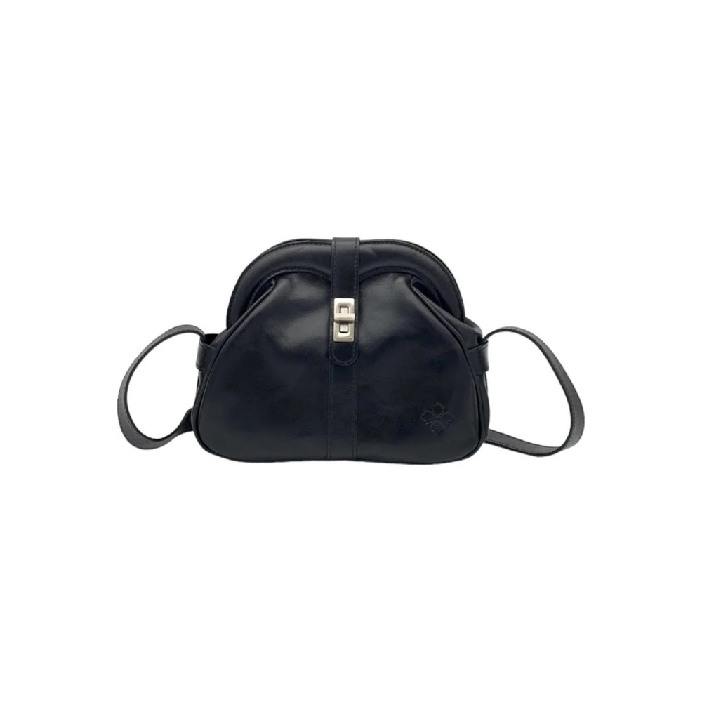 Patricia Nash Florentina Frame Leather Crossbody Bag Black Distressed